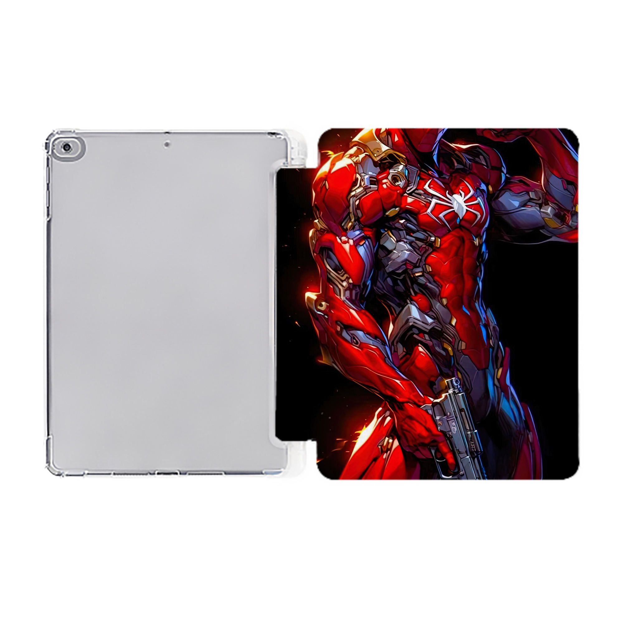 （画像用） Spider Man スパイダーマン IPad ケース ペン収納付き 三つ折りスタンド PUレザー×シリコン 対応機種9.5/10.5/10.9インチ
